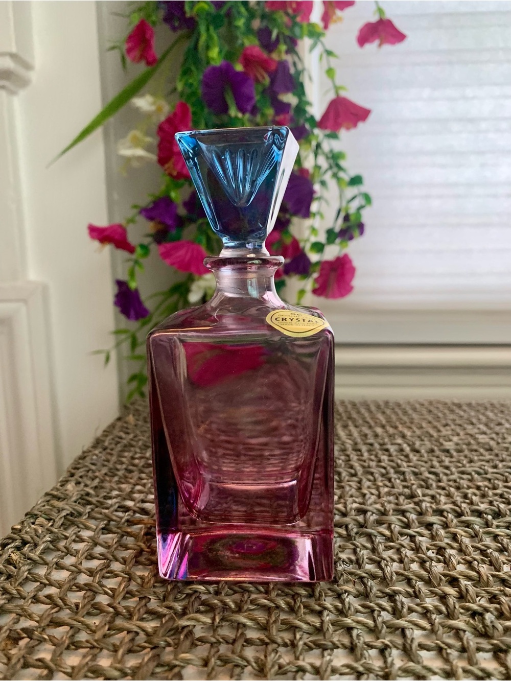 Vintage Art Deco Italian Lead Crystal Glass Perfume Bottle